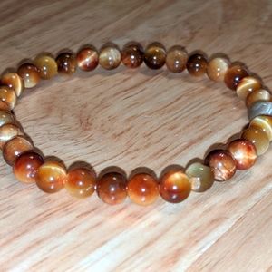 Tigers eye Strachable Bracelet natural stone beads, three colors, for good luck